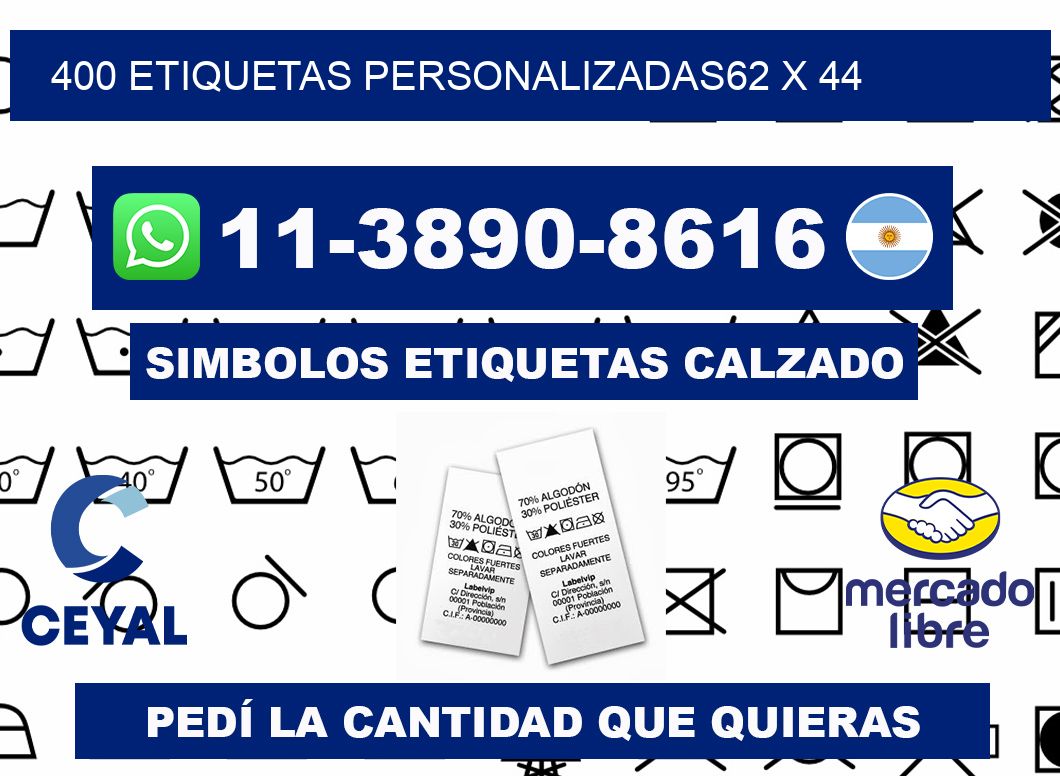 400 ETIQUETAS PERSONALIZADAS62 x 44