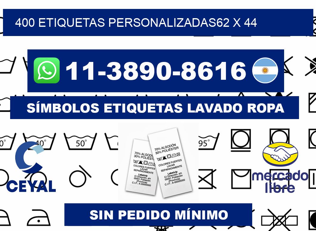 400 ETIQUETAS PERSONALIZADAS62 x 44