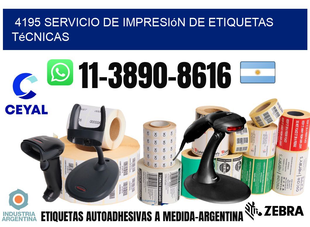 4195 Servicio de impresión de etiquetas técnicas