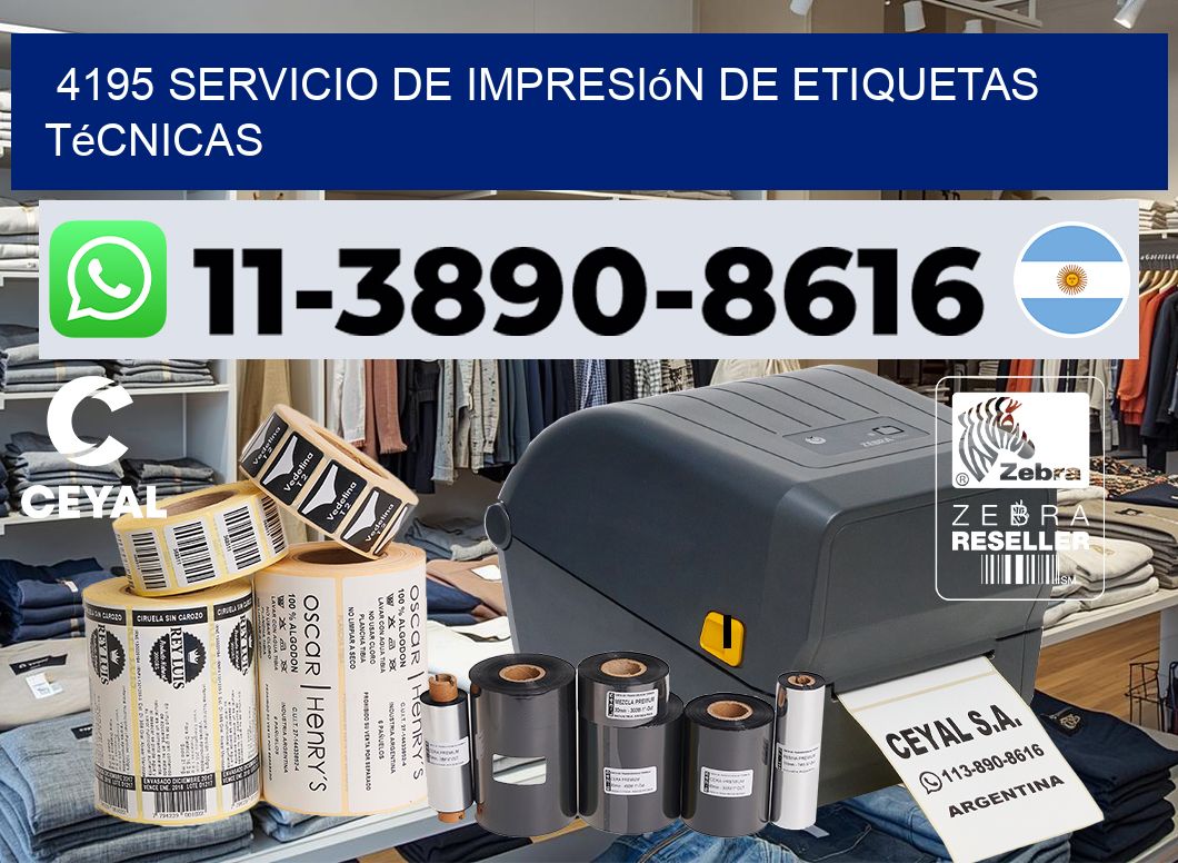 4195 Servicio de impresión de etiquetas técnicas