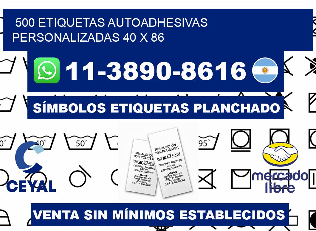 500 Etiquetas autoadhesivas personalizadas 40 x 86