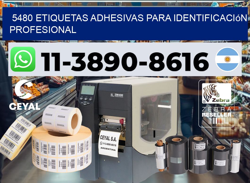 5480 Etiquetas adhesivas para identificación profesional