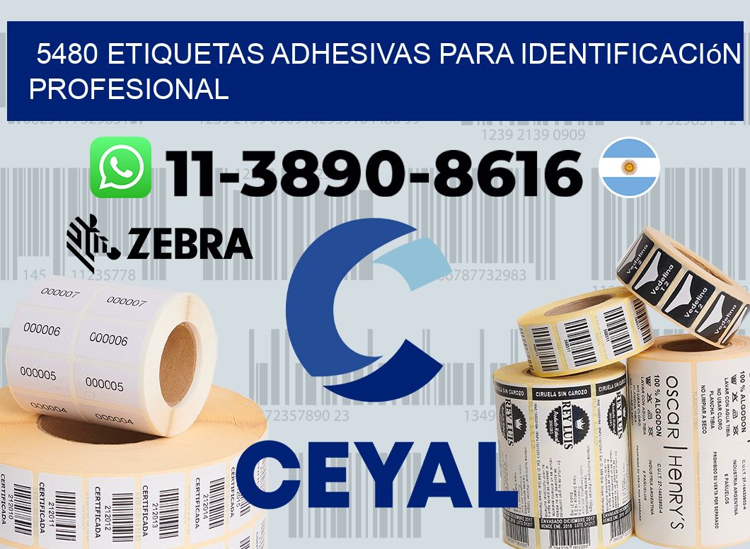 5480 Etiquetas adhesivas para identificación profesional