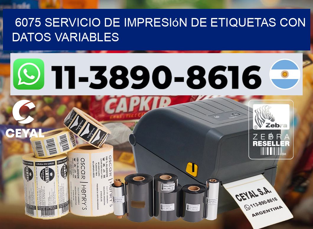 6075 Servicio de impresión de etiquetas con datos variables