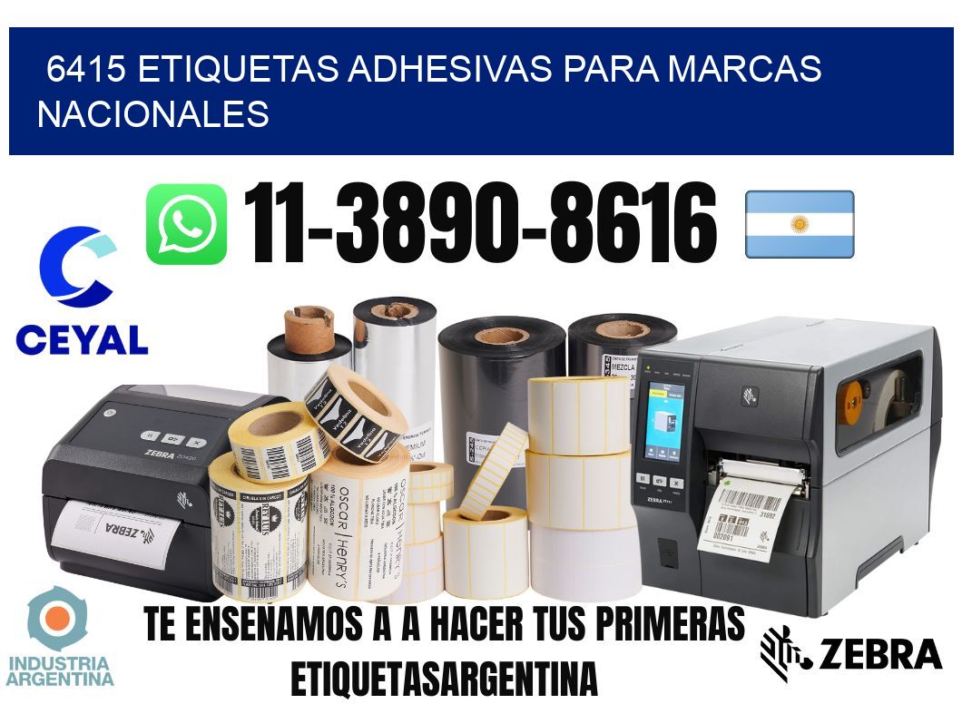 6415 Etiquetas adhesivas para marcas nacionales