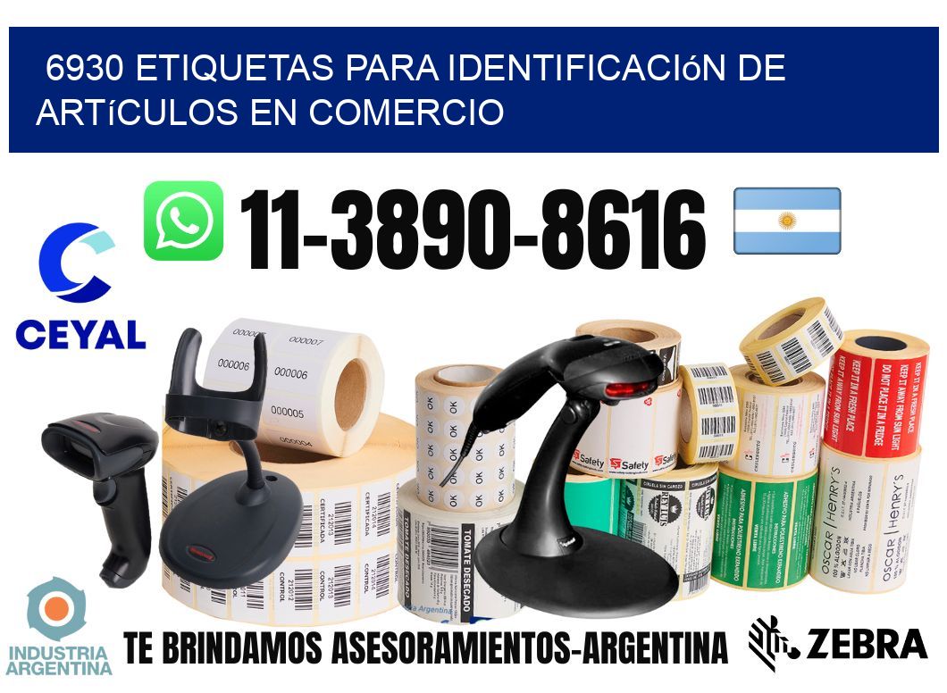 6930 Etiquetas para identificación de artículos en comercio