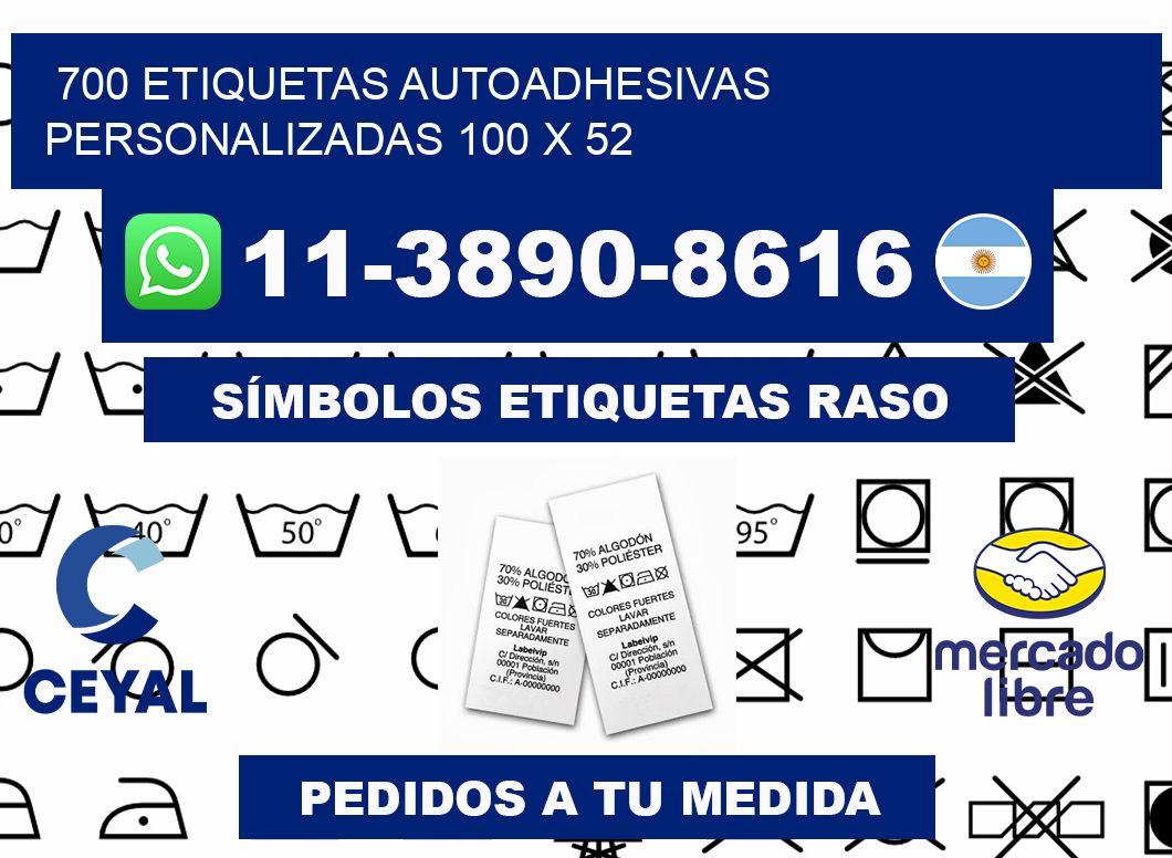 700 Etiquetas autoadhesivas personalizadas 100 x 52