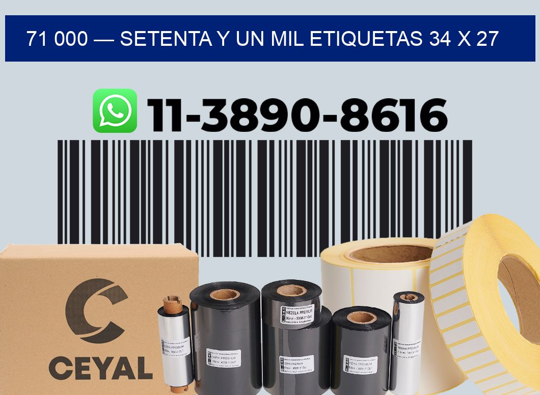 71 000 — setenta y un mil etiquetas 34 x 27