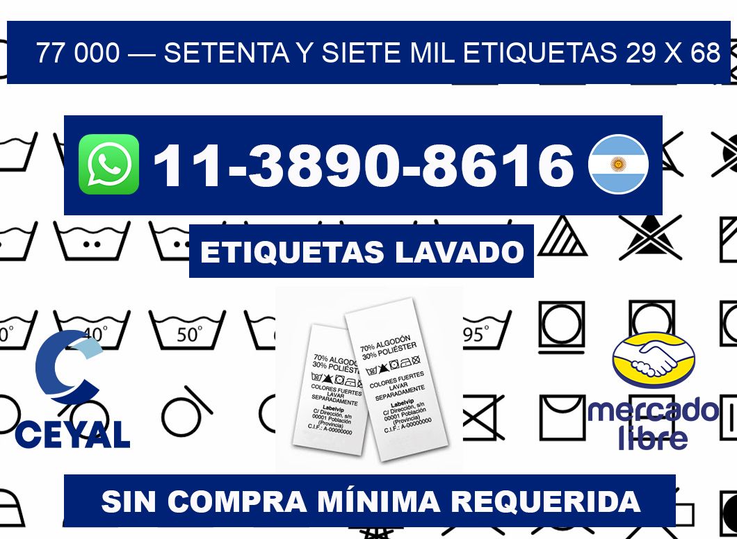77 000 — setenta y siete mil etiquetas 29 x 68
