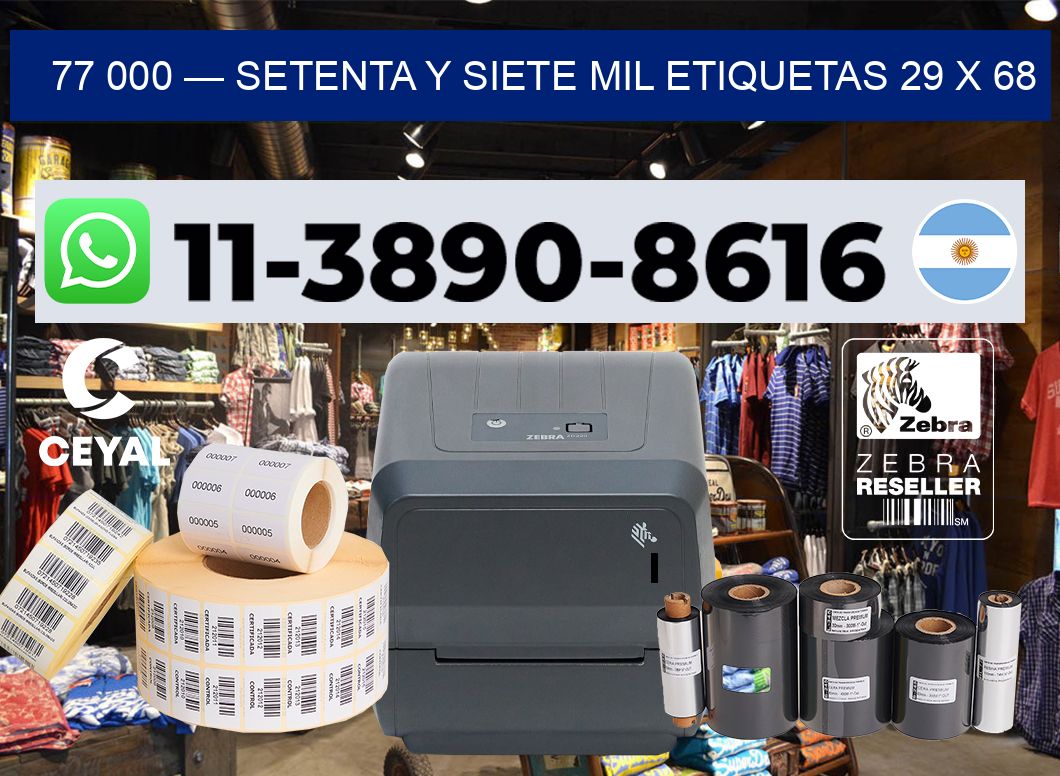77 000 — setenta y siete mil etiquetas 29 x 68