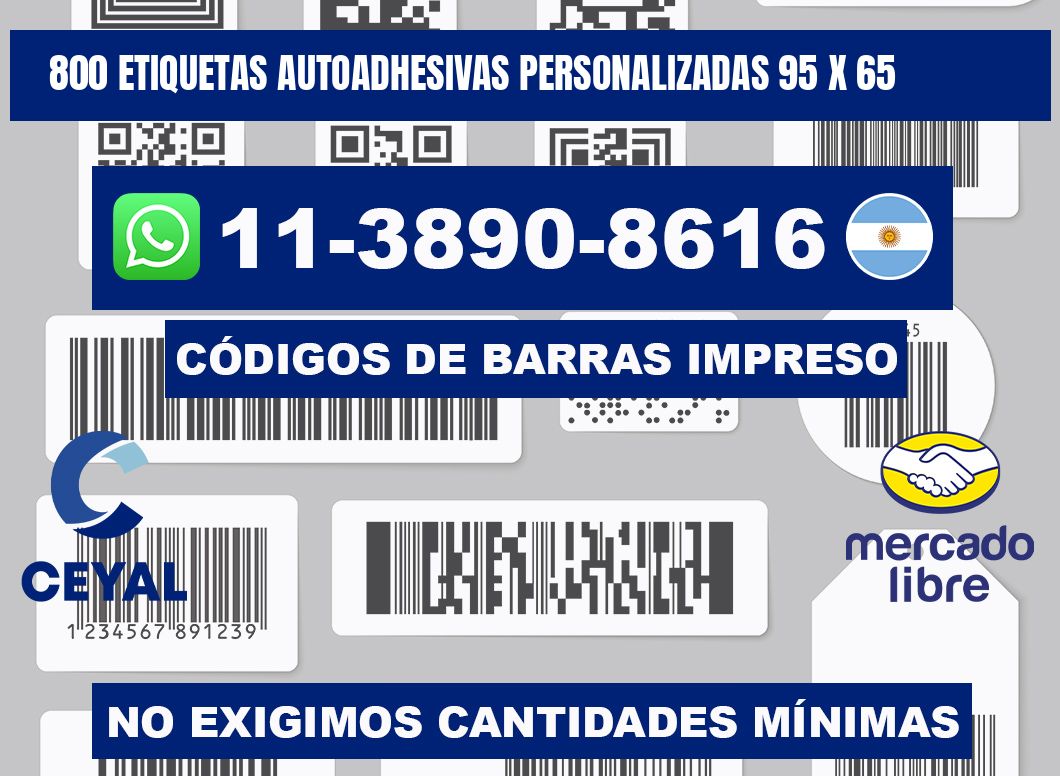 800 Etiquetas autoadhesivas personalizadas 95 x 65