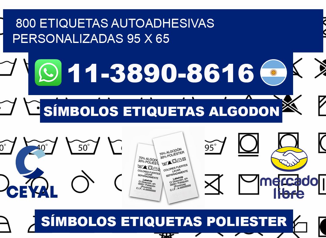 800 Etiquetas autoadhesivas personalizadas 95 x 65