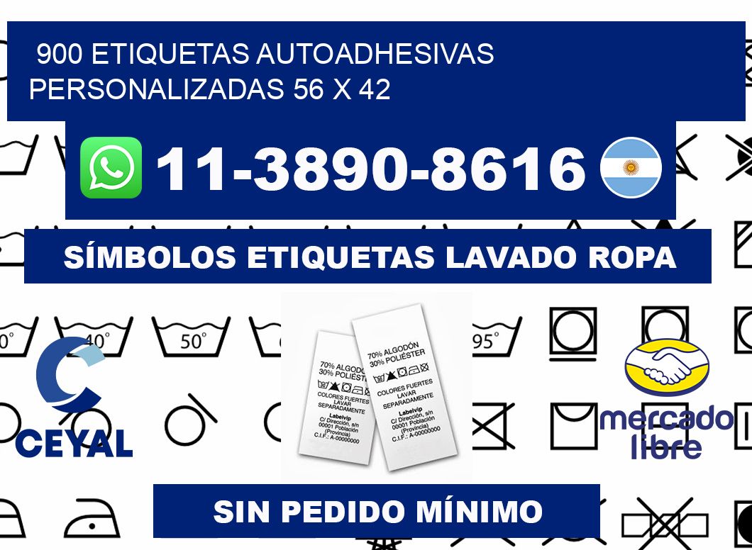900 Etiquetas autoadhesivas personalizadas 56 x 42