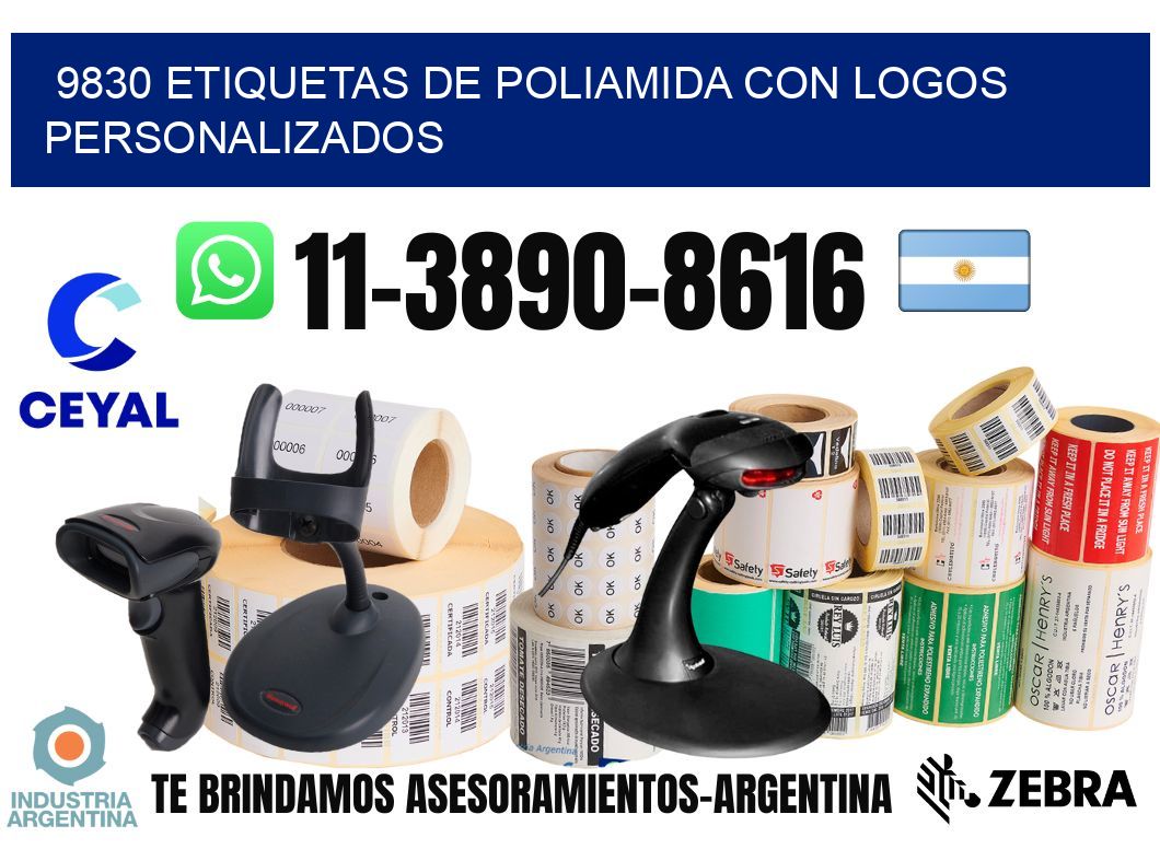 9830 Etiquetas de poliamida con logos personalizados