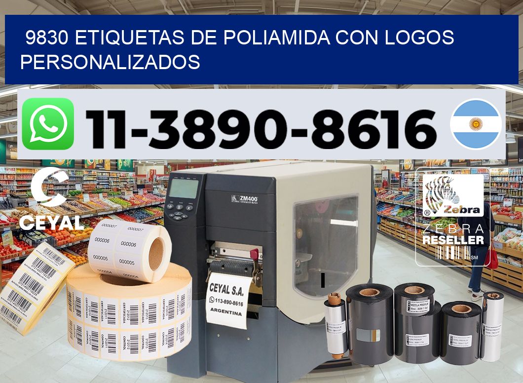 9830 Etiquetas de poliamida con logos personalizados