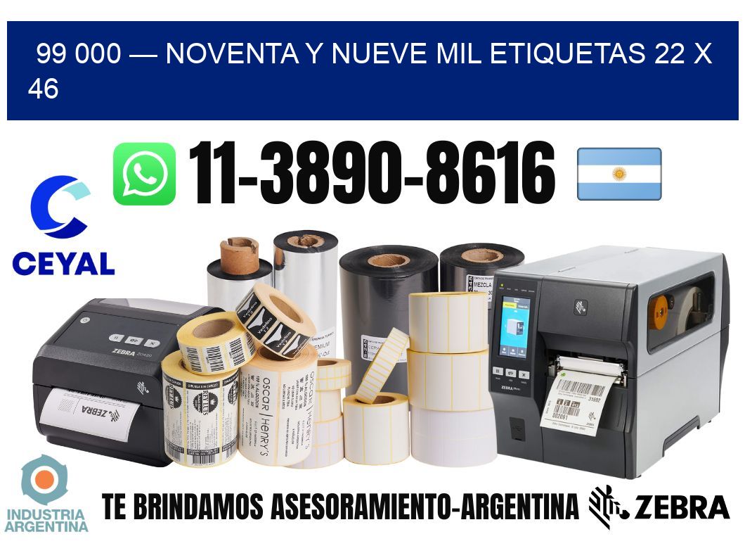 99 000 — noventa y nueve mil etiquetas 22 x 46
