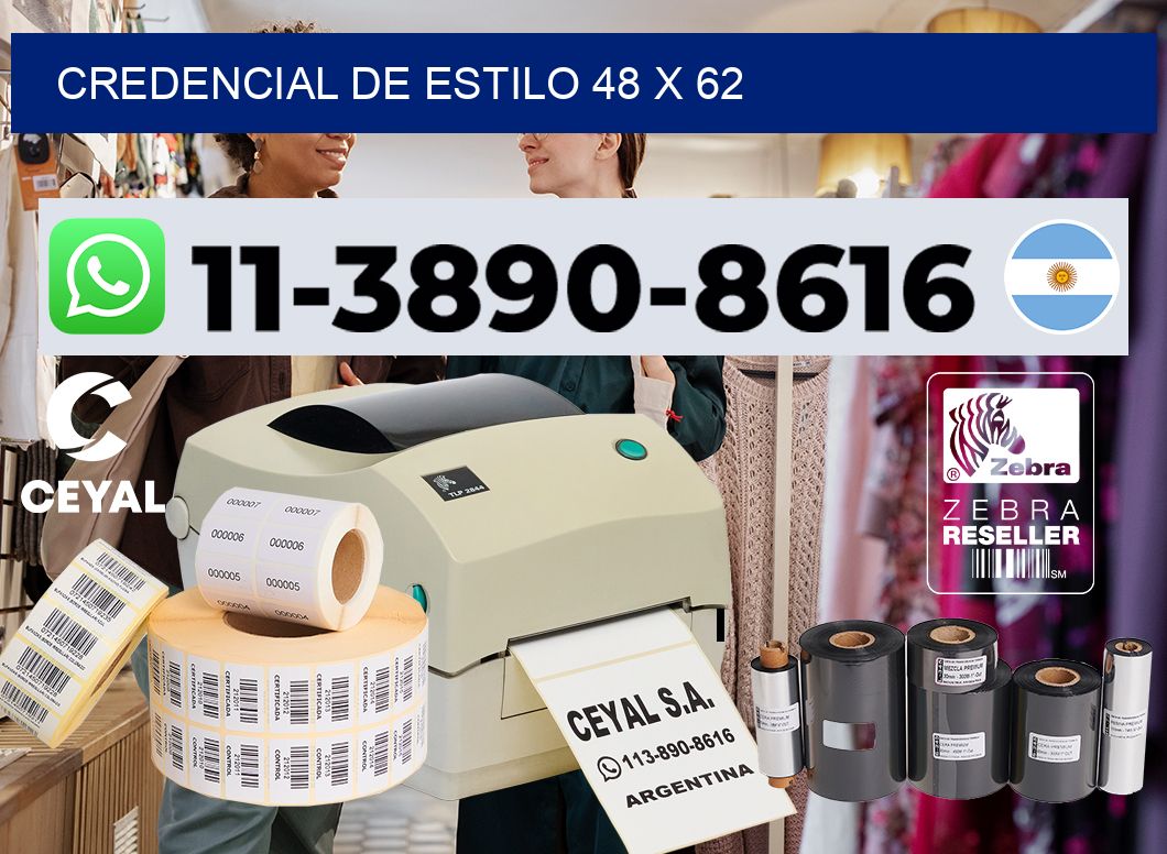 Credencial de estilo 48 x 62