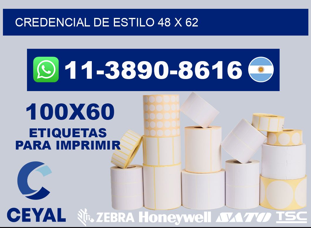 Credencial de estilo 48 x 62