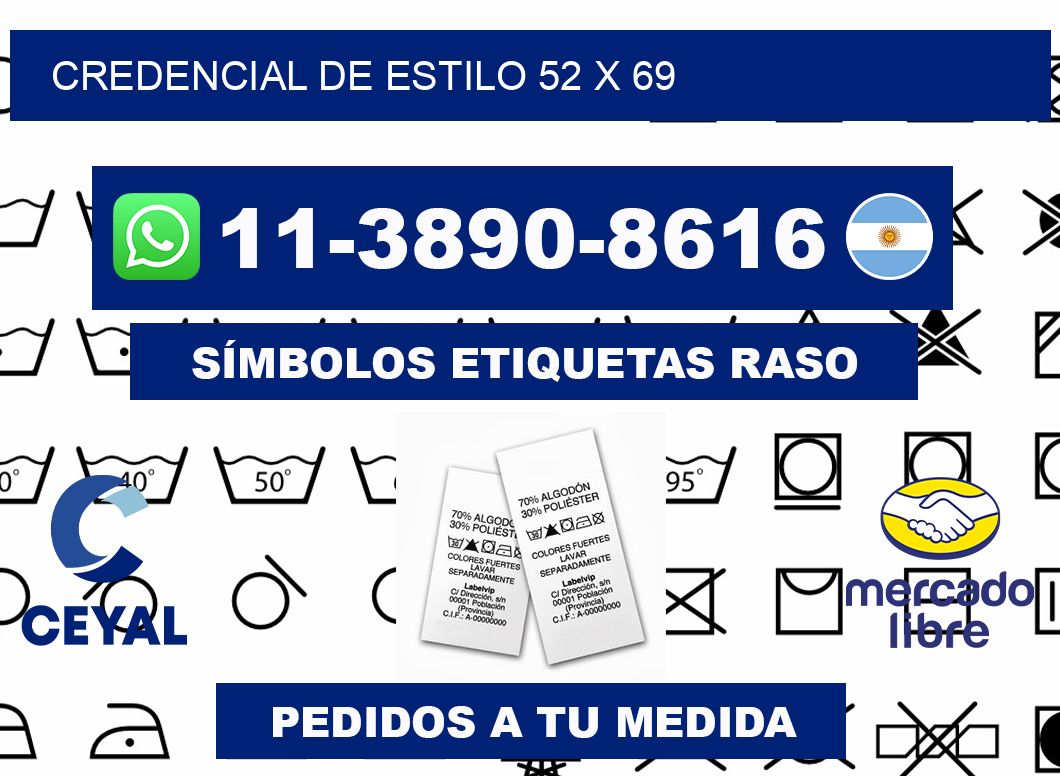 Credencial de estilo 52 x 69