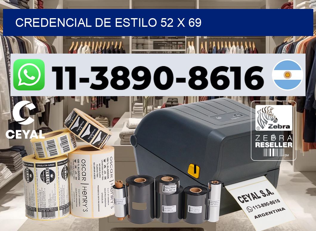Credencial de estilo 52 x 69