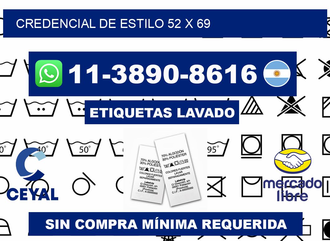 Credencial de estilo 52 x 69
