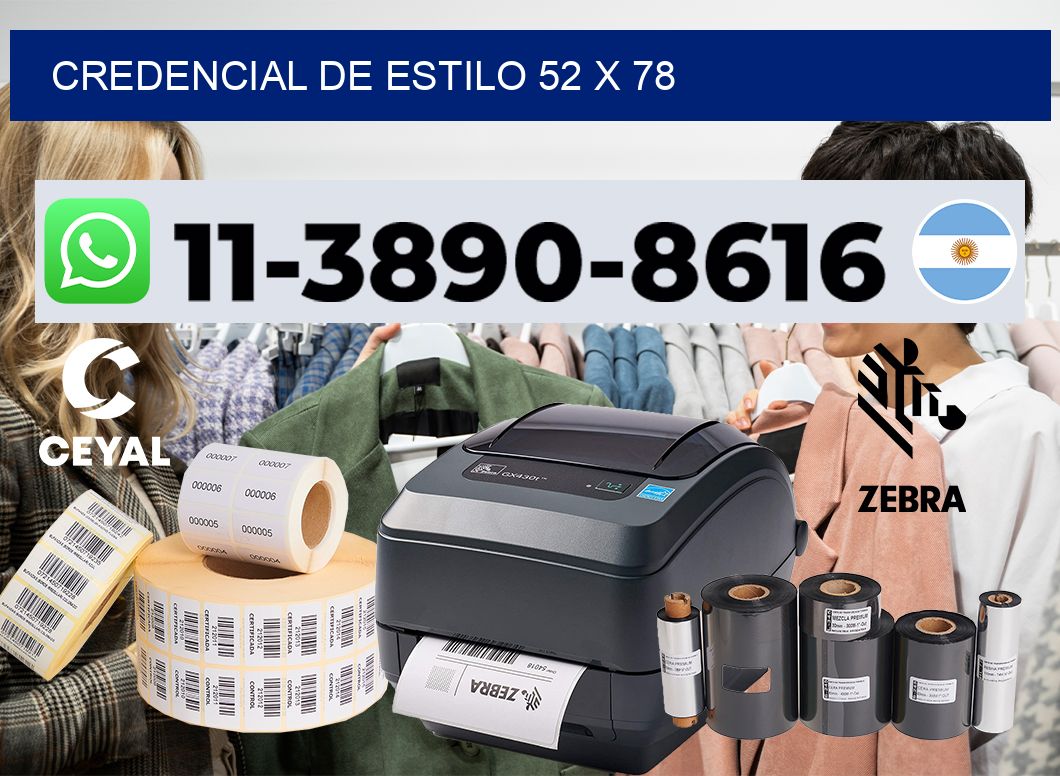 Credencial de estilo 52 x 78