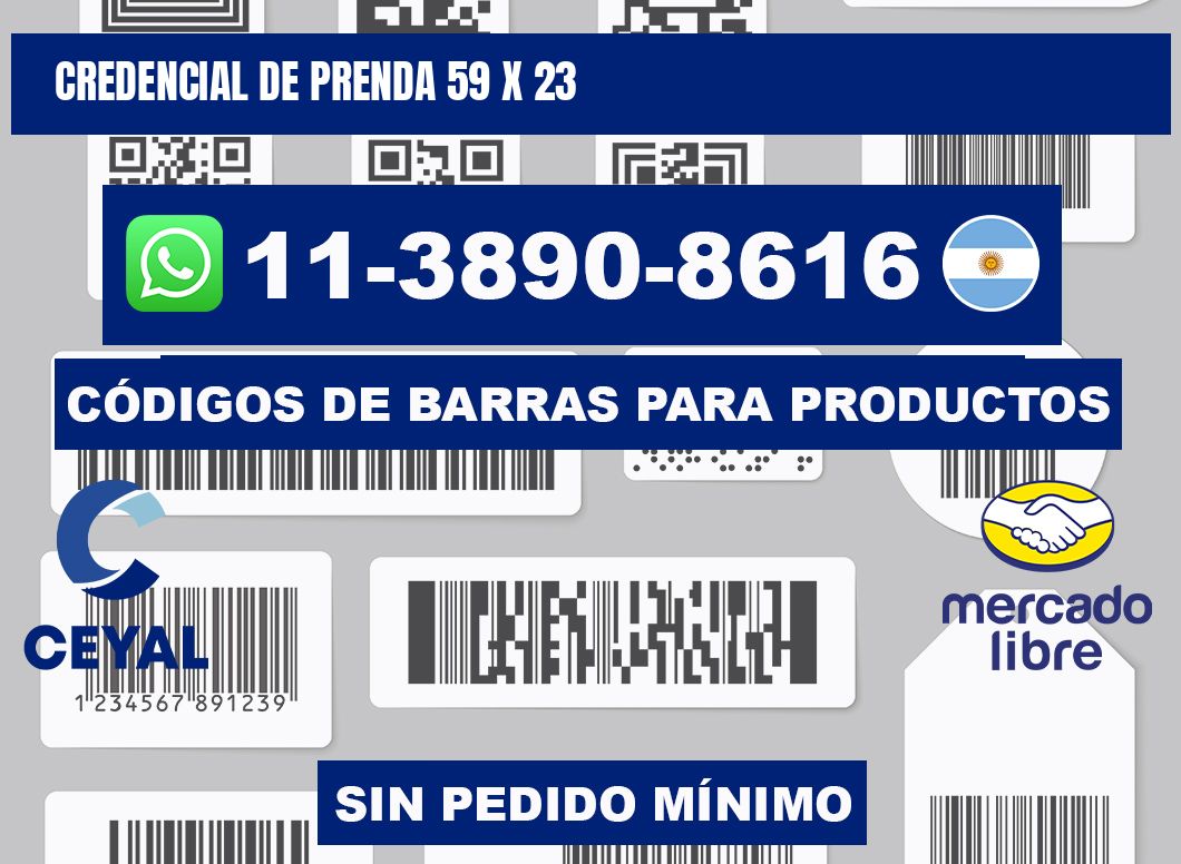Credencial de prenda 59 x 23