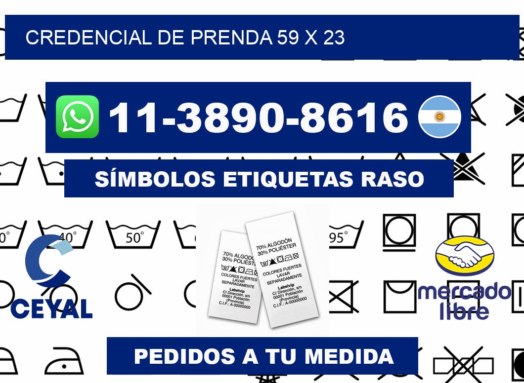 Credencial de prenda 59 x 23