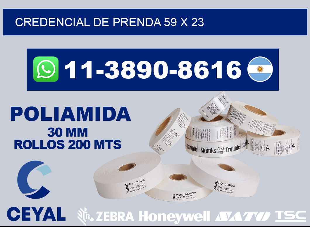 Credencial de prenda 59 x 23