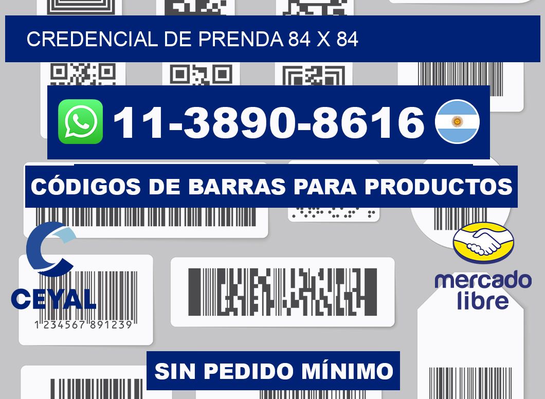 Credencial de prenda 84 x 84