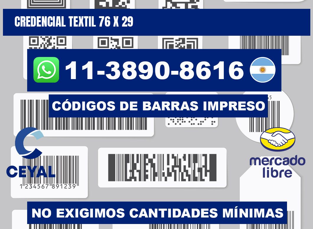 Credencial textil 76 x 29
