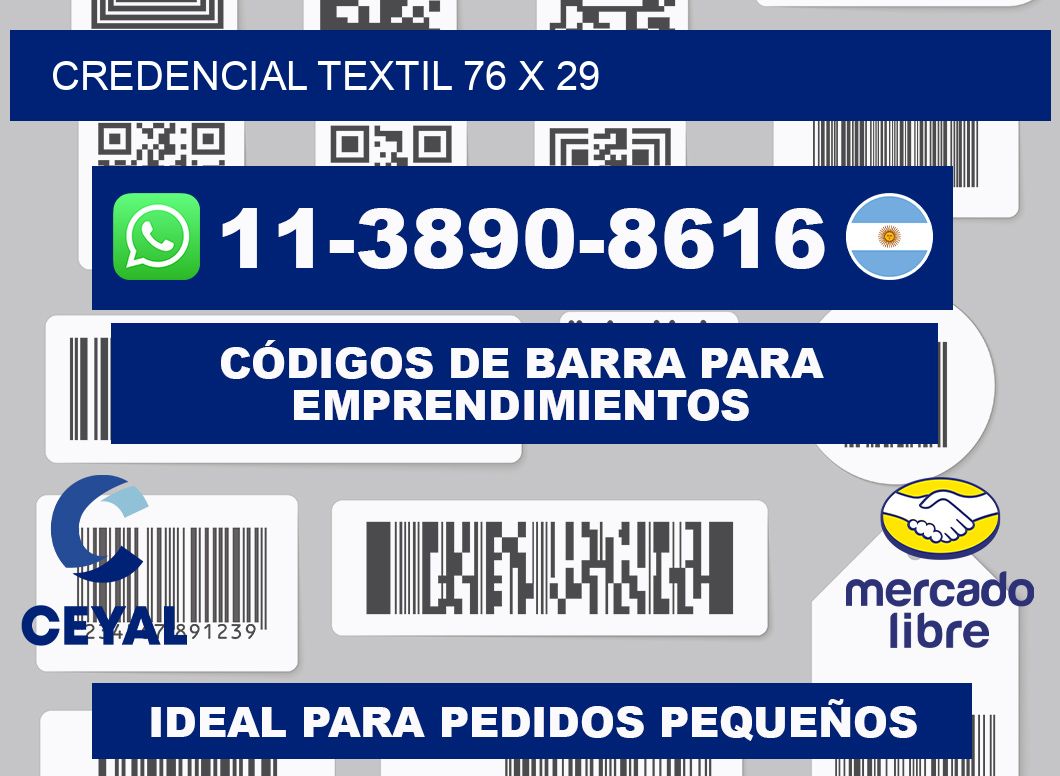 Credencial textil 76 x 29