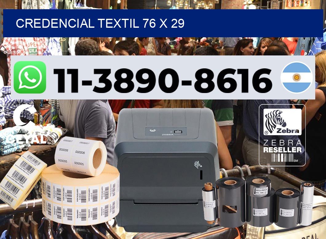 Credencial textil 76 x 29