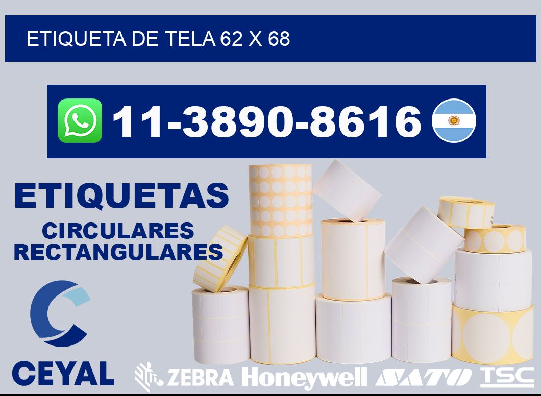 Etiqueta de tela 62 x 68