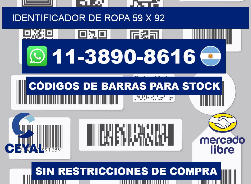 Identificador de ropa 59 x 92