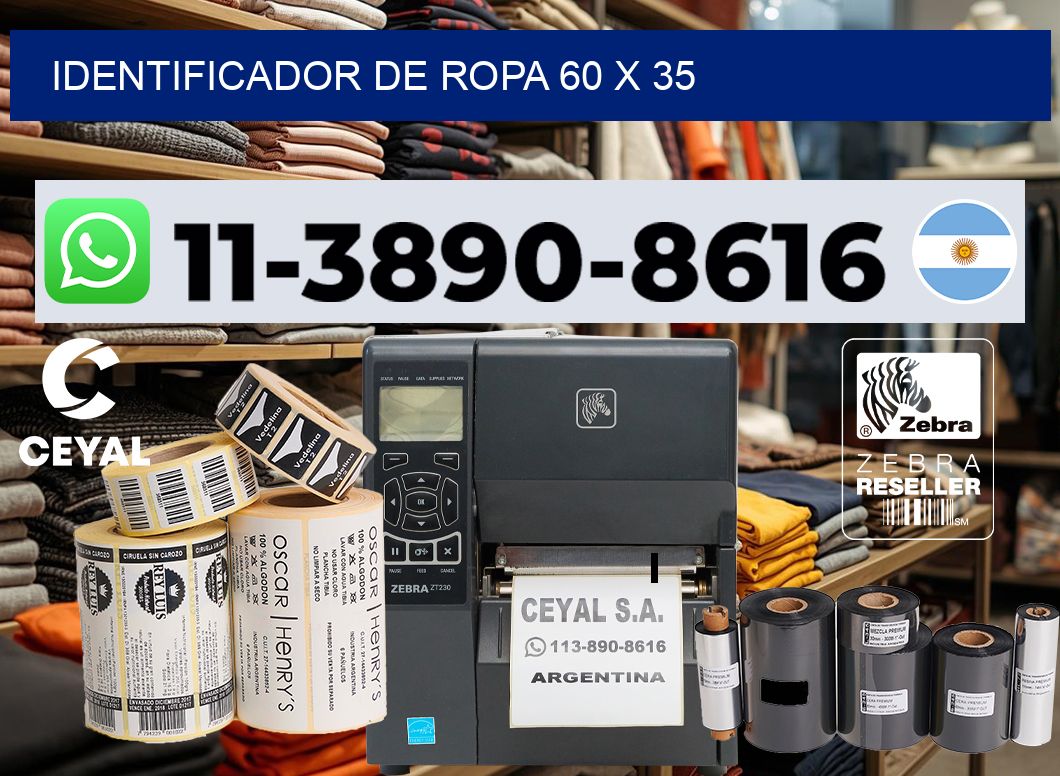 Identificador de ropa 60 x 35