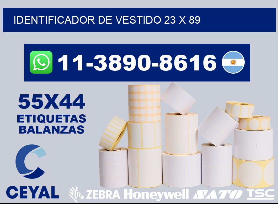 Identificador de vestido 23 x 89
