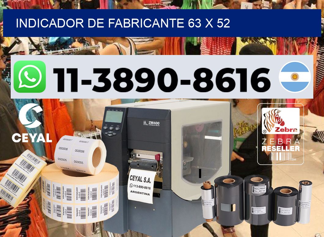 Indicador de fabricante 63 x 52