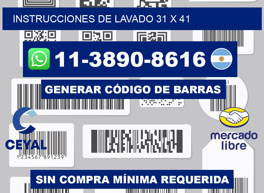 Instrucciones de lavado 31 x 41