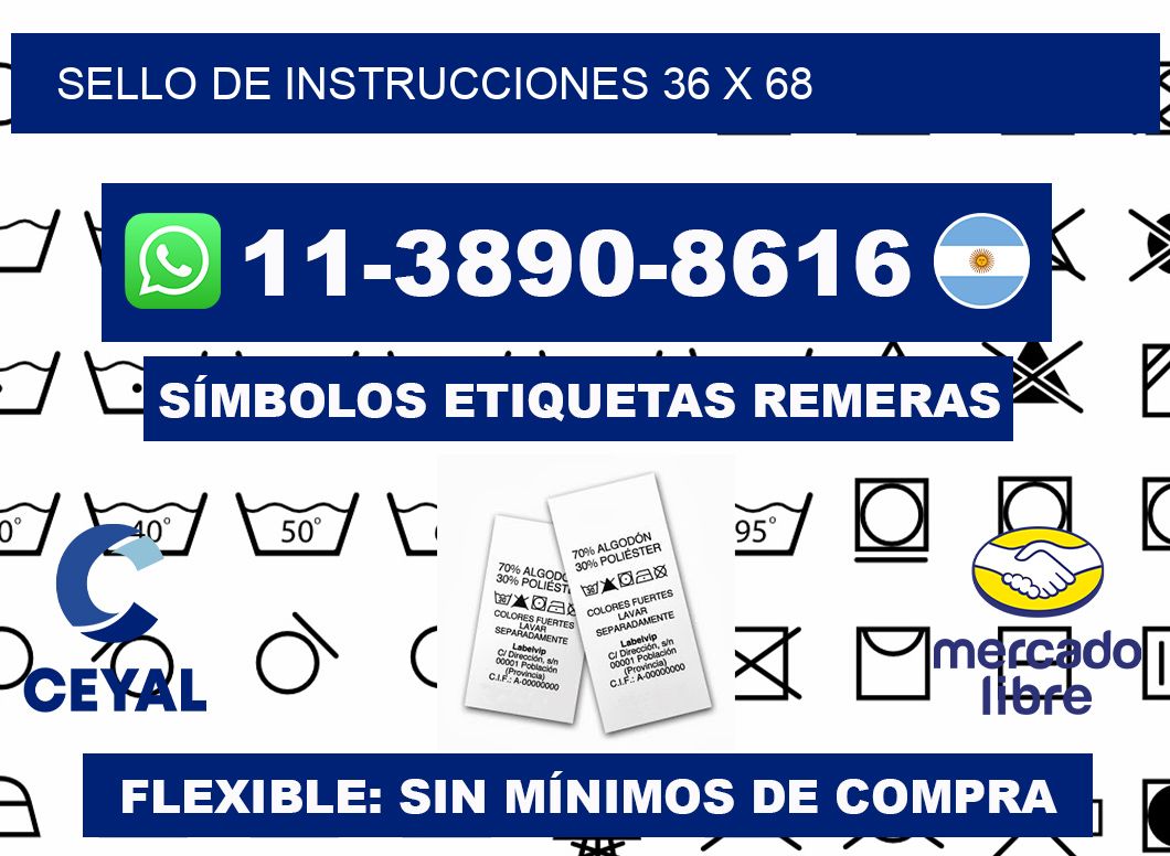 Sello de instrucciones 36 x 68