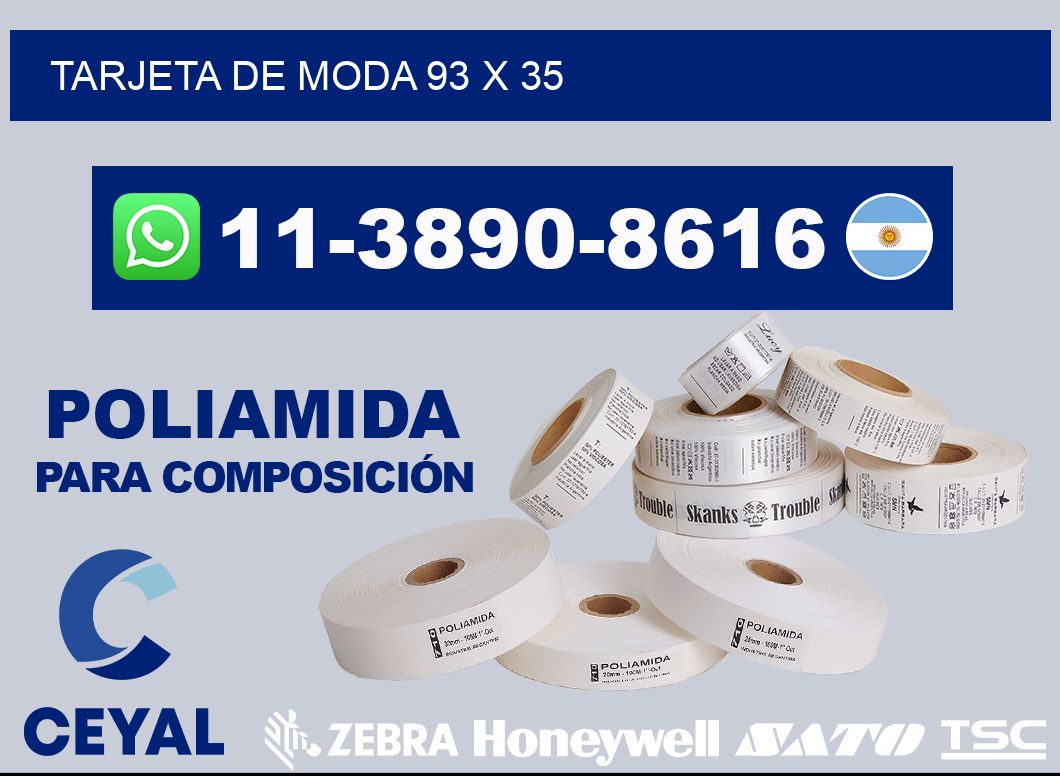 Tarjeta de moda 93 x 35