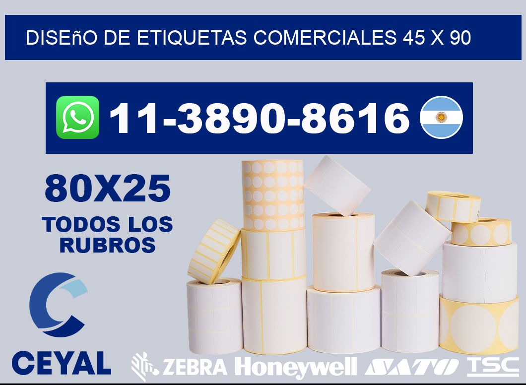 diseño de etiquetas comerciales 45 x 90
