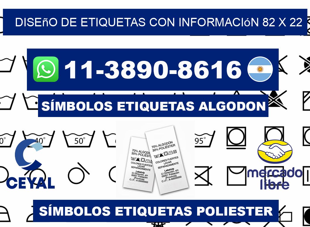 diseño de etiquetas con información 82 x 22