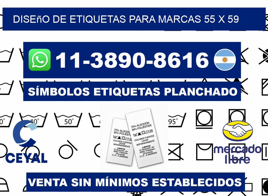 diseño de etiquetas para marcas 55 x 59