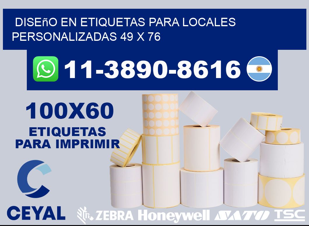 diseño en etiquetas para locales personalizadas 49 x 76