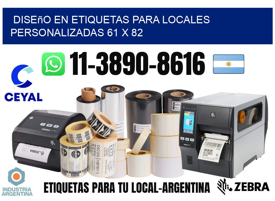 diseño en etiquetas para locales personalizadas 61 x 82