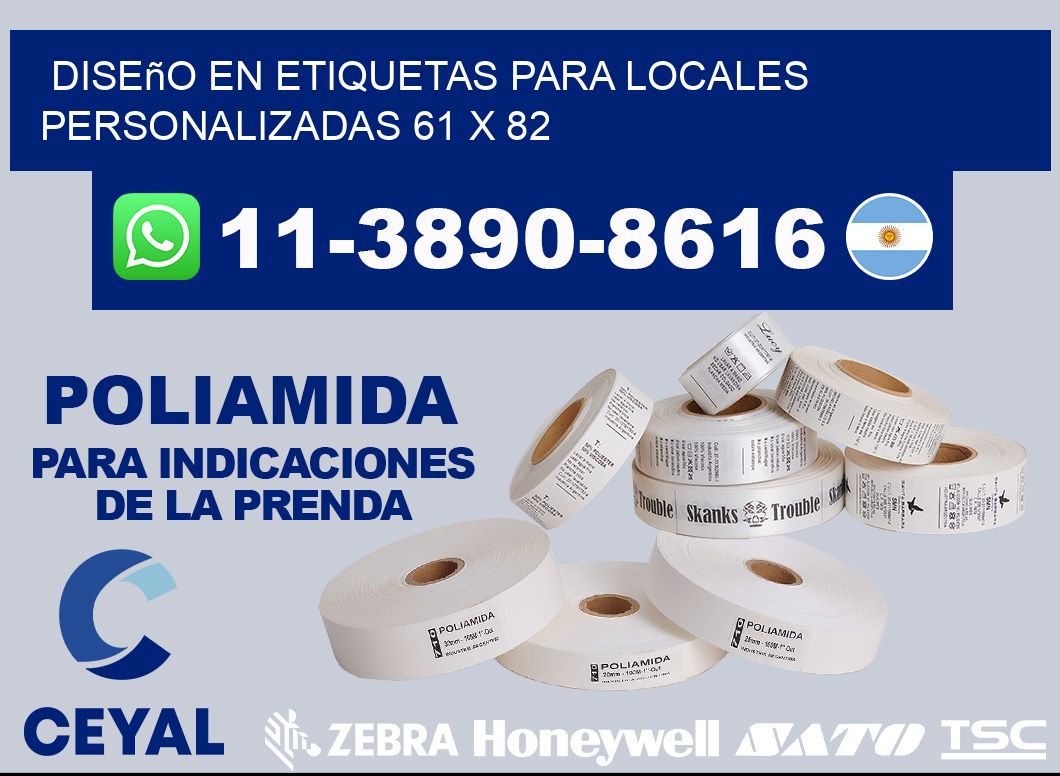diseño en etiquetas para locales personalizadas 61 x 82