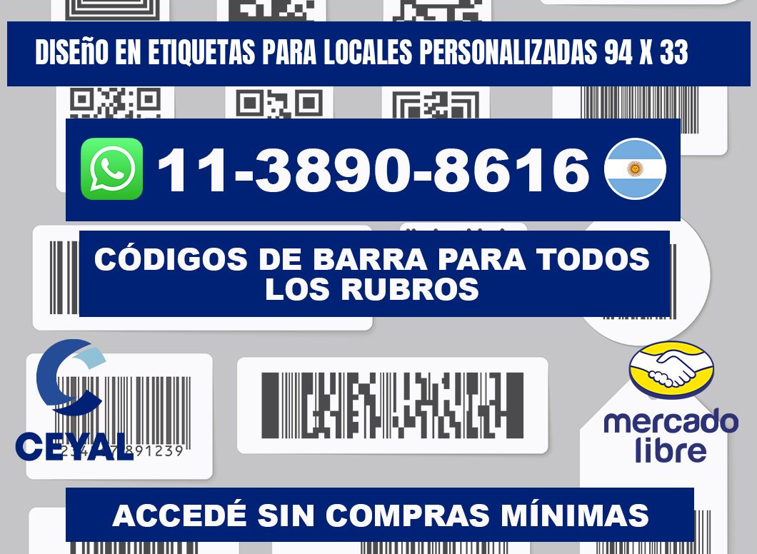 diseño en etiquetas para locales personalizadas 94 x 33