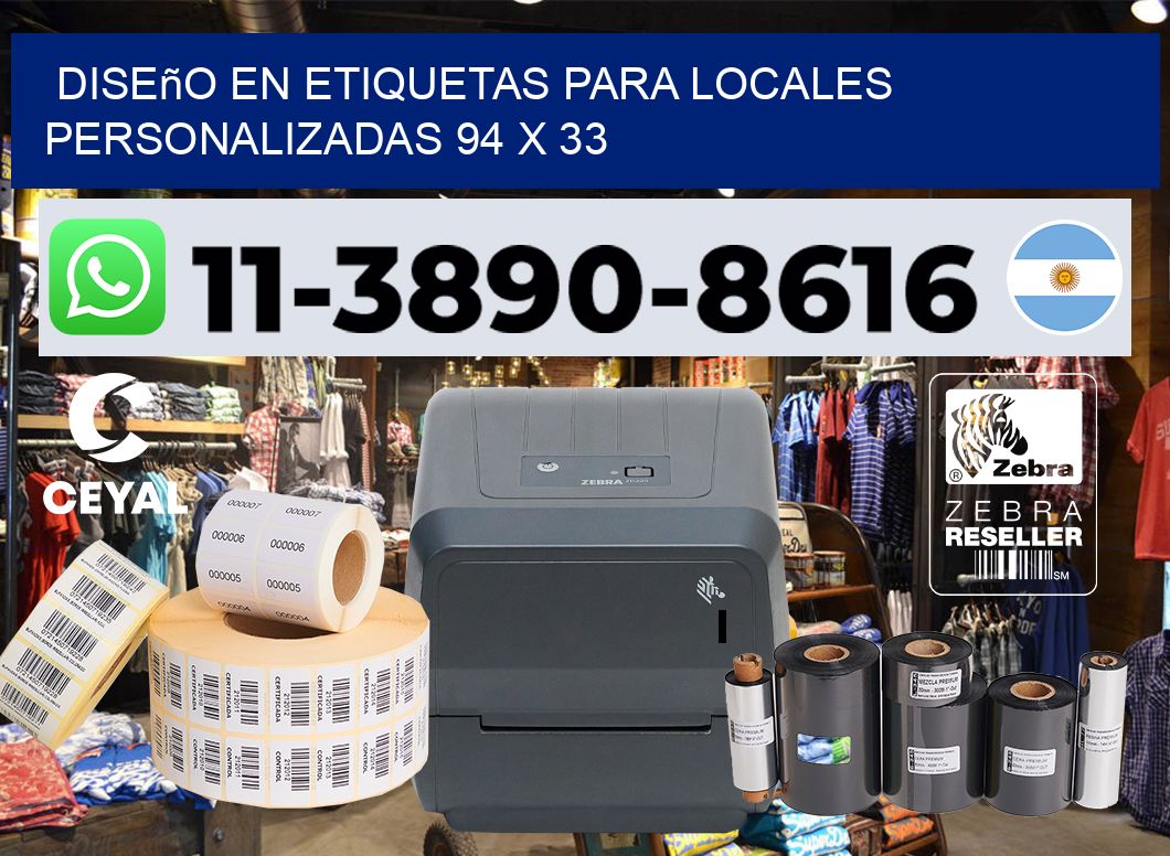 diseño en etiquetas para locales personalizadas 94 x 33