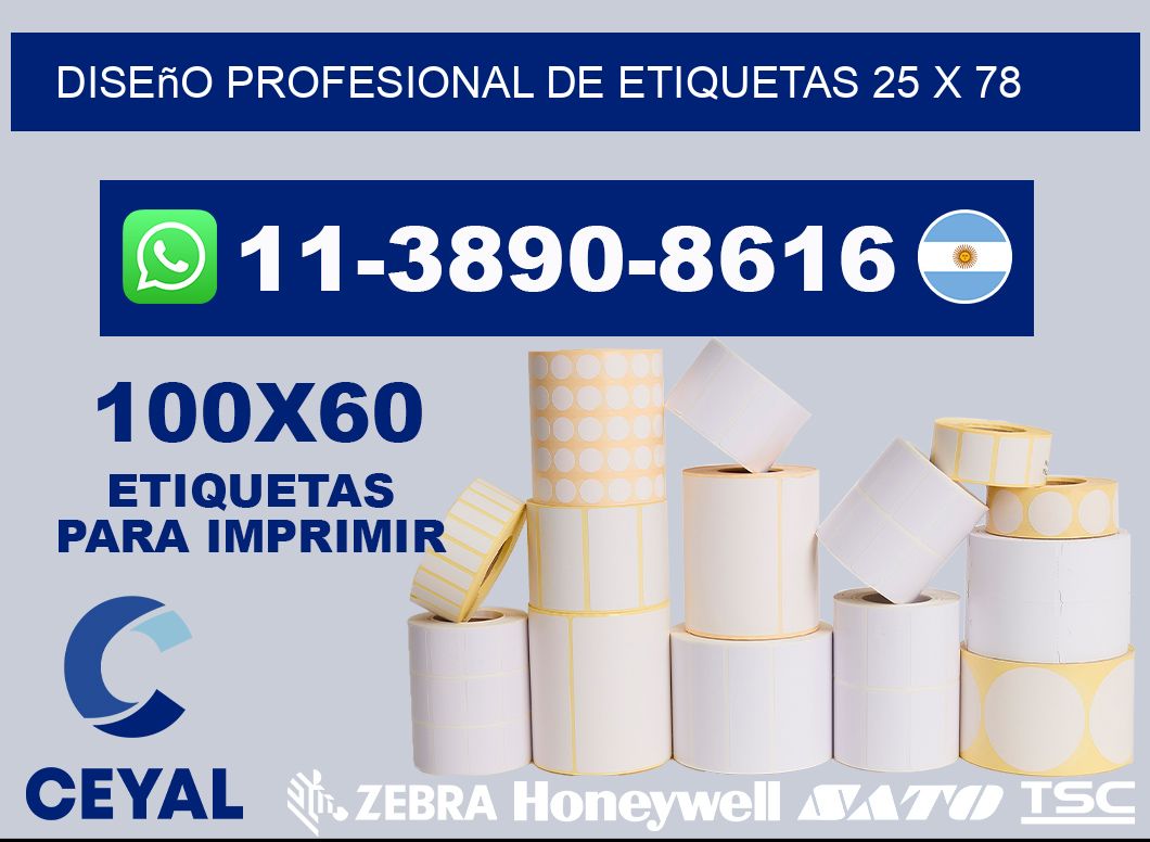 diseño profesional de etiquetas 25 x 78